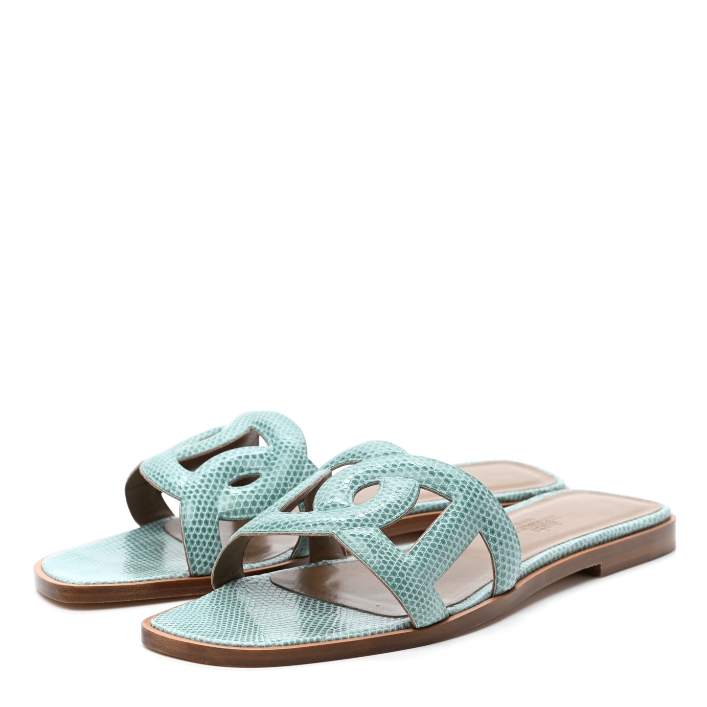 Lizard Omaha Sandals 38 Turquoise