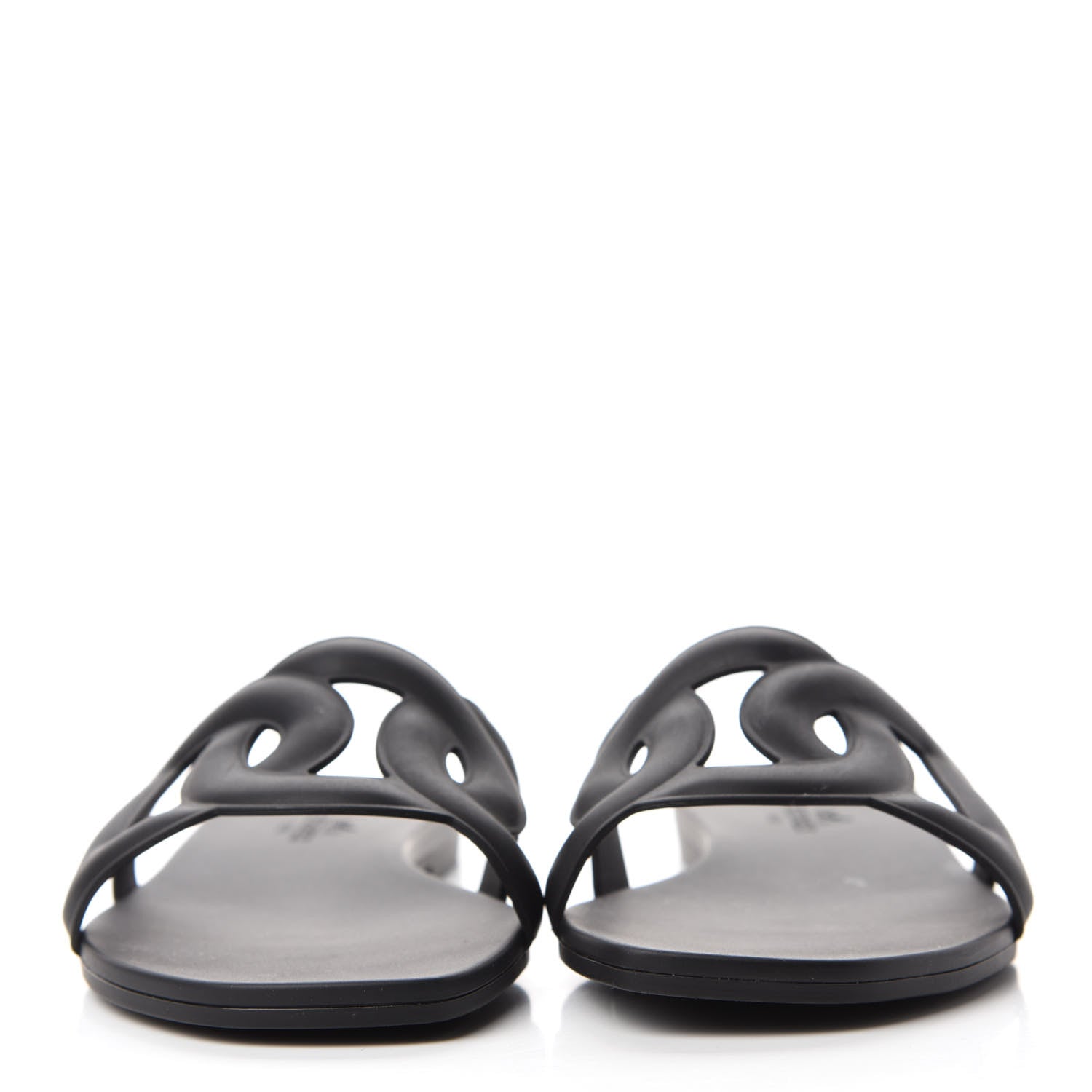 Hermes Rubber Aloha Sandals 35 Black 2 of 9