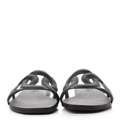 Hermes Rubber Aloha Sandals 35 Black 2 of 9