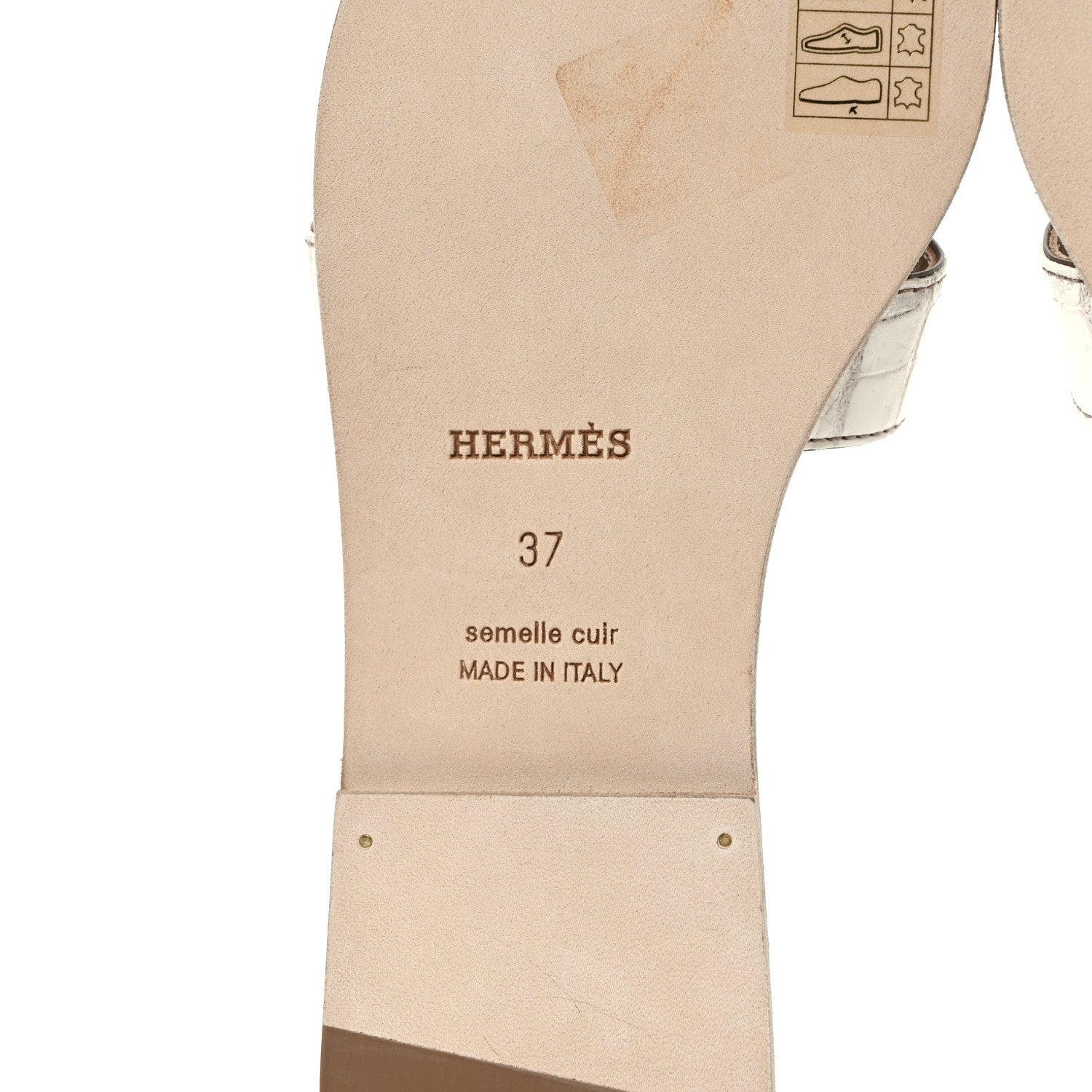 Hermes Matte Niloticus Crocodile Himalaya Oran Sandals 37 Blanc 6 of 9