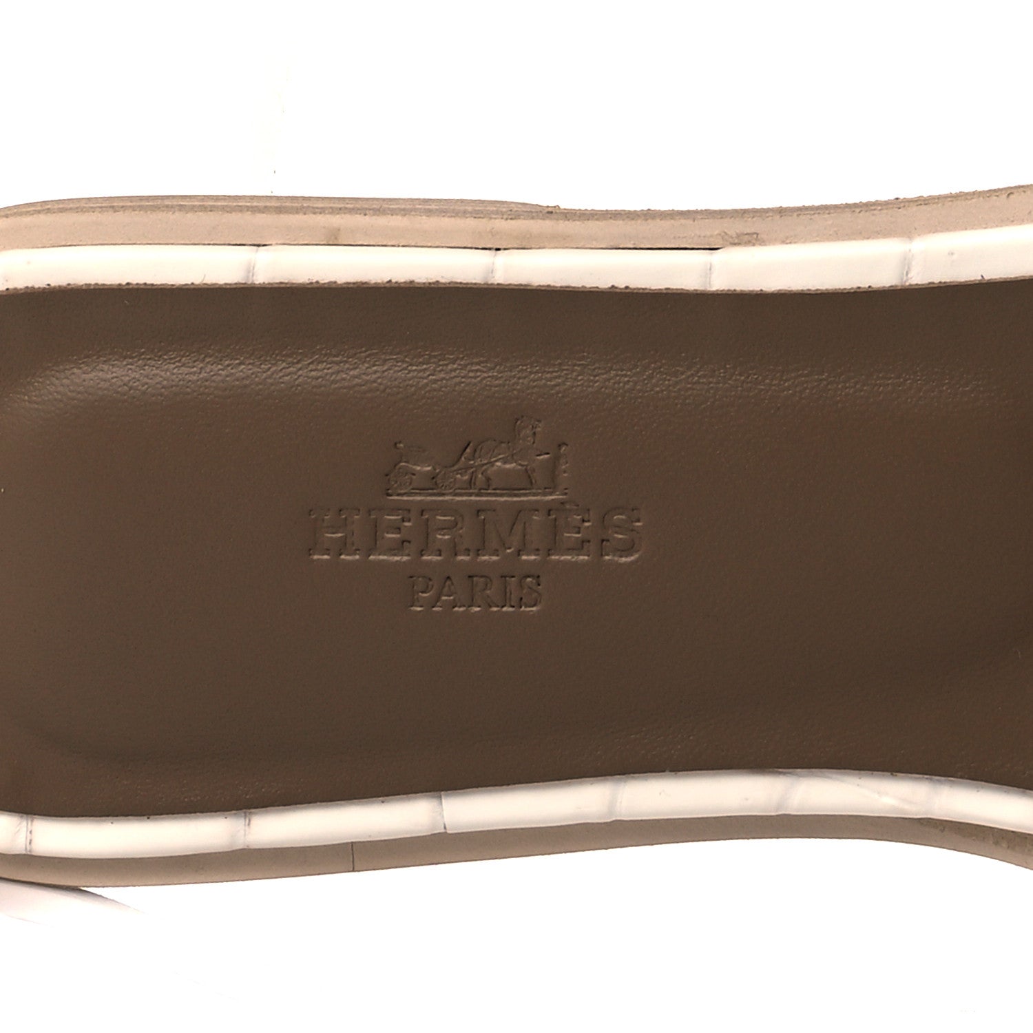 Hermes Matte Niloticus Crocodile Himalaya Oran Sandals 37 Blanc 7 of 9