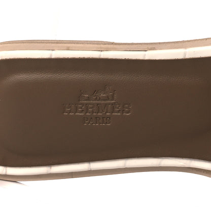 Hermes Matte Niloticus Crocodile Himalaya Oran Sandals 37 Blanc 7 of 9