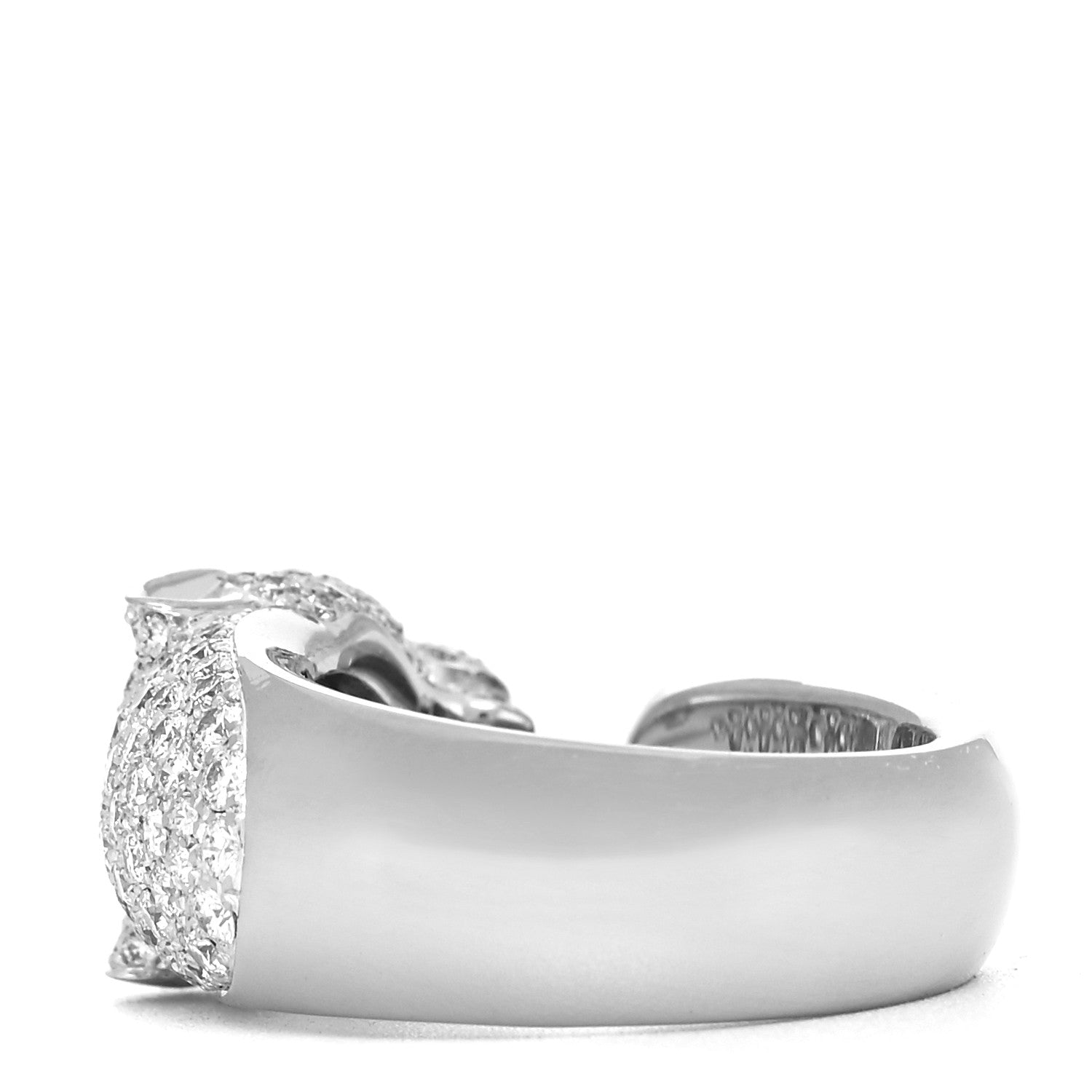 Cartier 18K White Gold Diamond Black Onyx Emerald Panthere De Cartier Ring 50 5.25 4 of 8