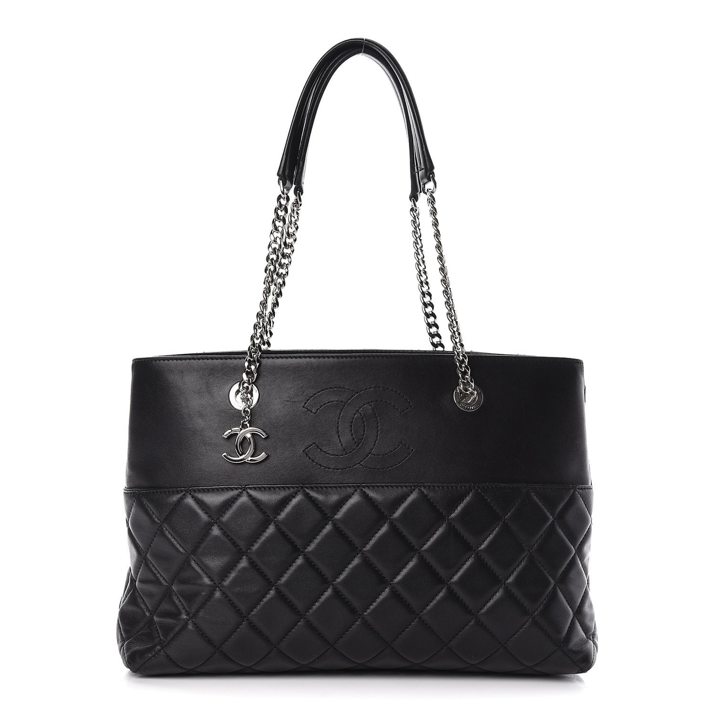 Lambskin Quilted Medium Urban Delight Tote Black
