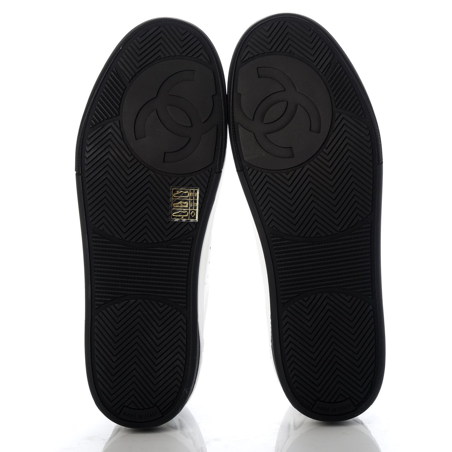 Calfskin Womens Logo Sneakers 41 Black White
