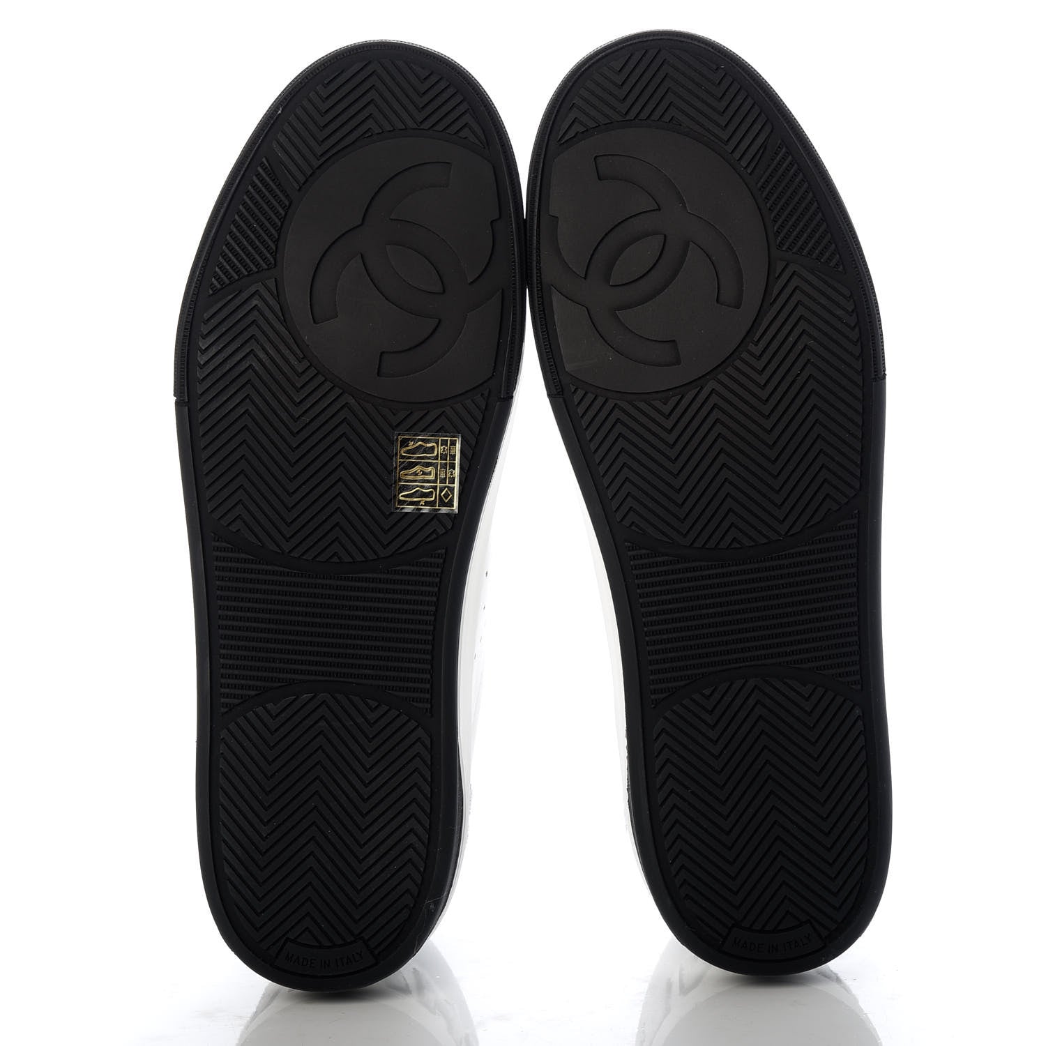 Chanel Calfskin Womens Logo Sneakers 41 Black White 5 of 10