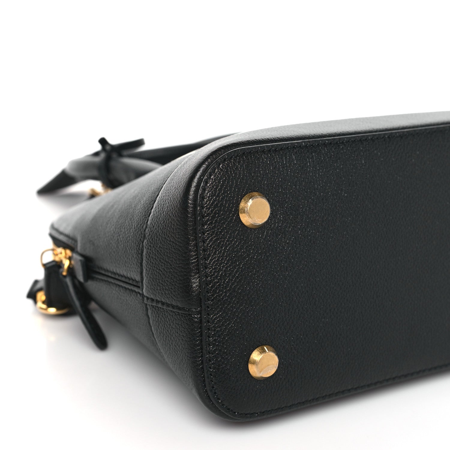 Balenciaga Grained Calfskin Logo S Ville Top Handle Bag Black White 7 of 8