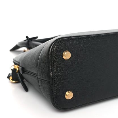 Balenciaga Grained Calfskin Logo S Ville Top Handle Bag Black White 7 of 8