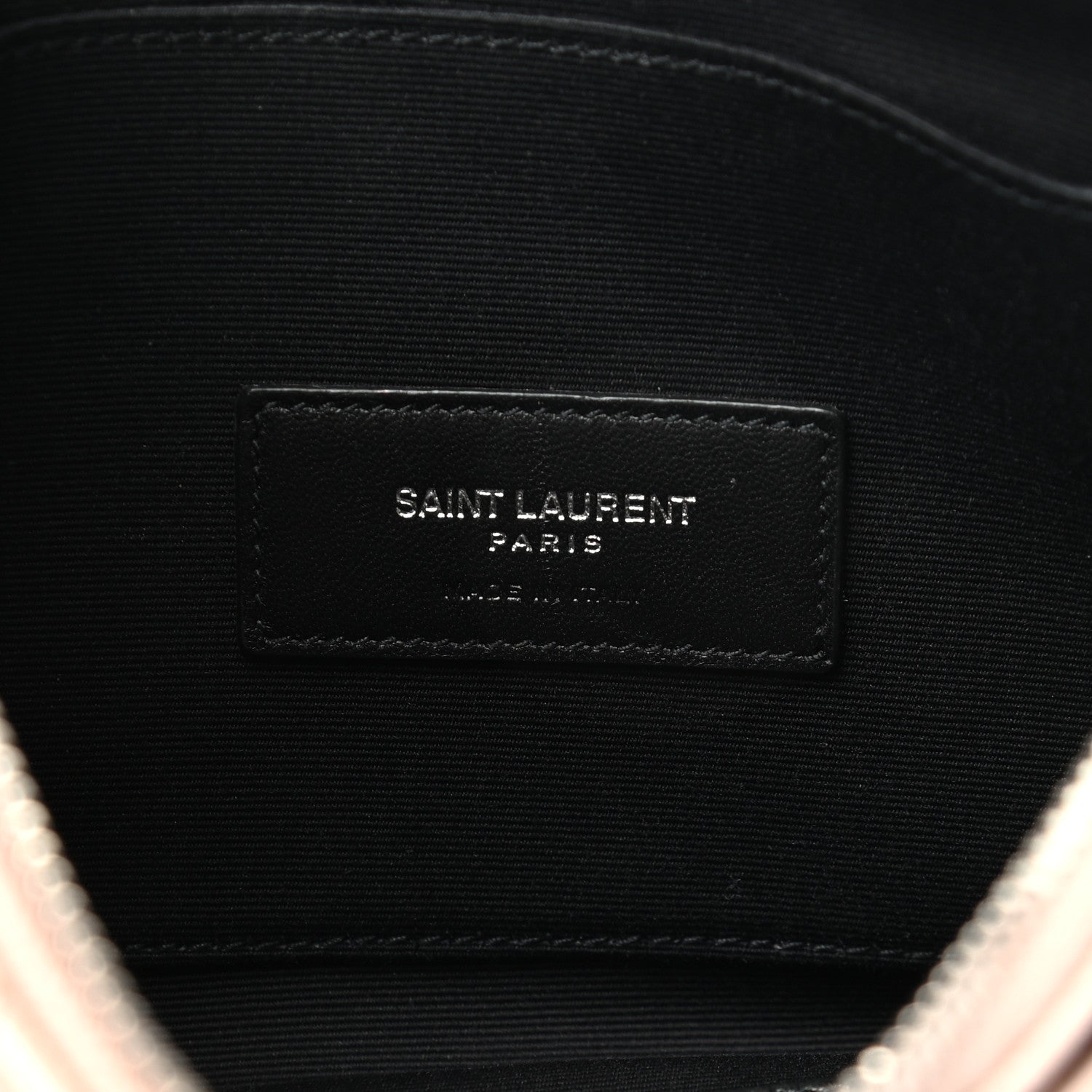 Saint Laurent Grain De Poudre Chevron Monogram Large Bill Pouch Pale Pink 6 of 8