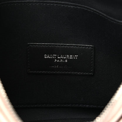 Saint Laurent Grain De Poudre Chevron Monogram Large Bill Pouch Pale Pink 6 of 8