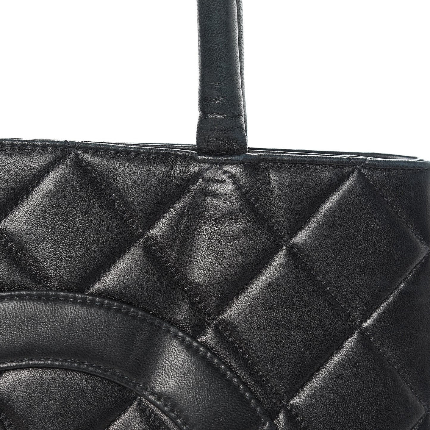 Lambskin Quilted Medallion Tote Black