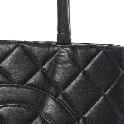 Chanel Lambskin Quilted Medallion Tote Black 19 of 20
