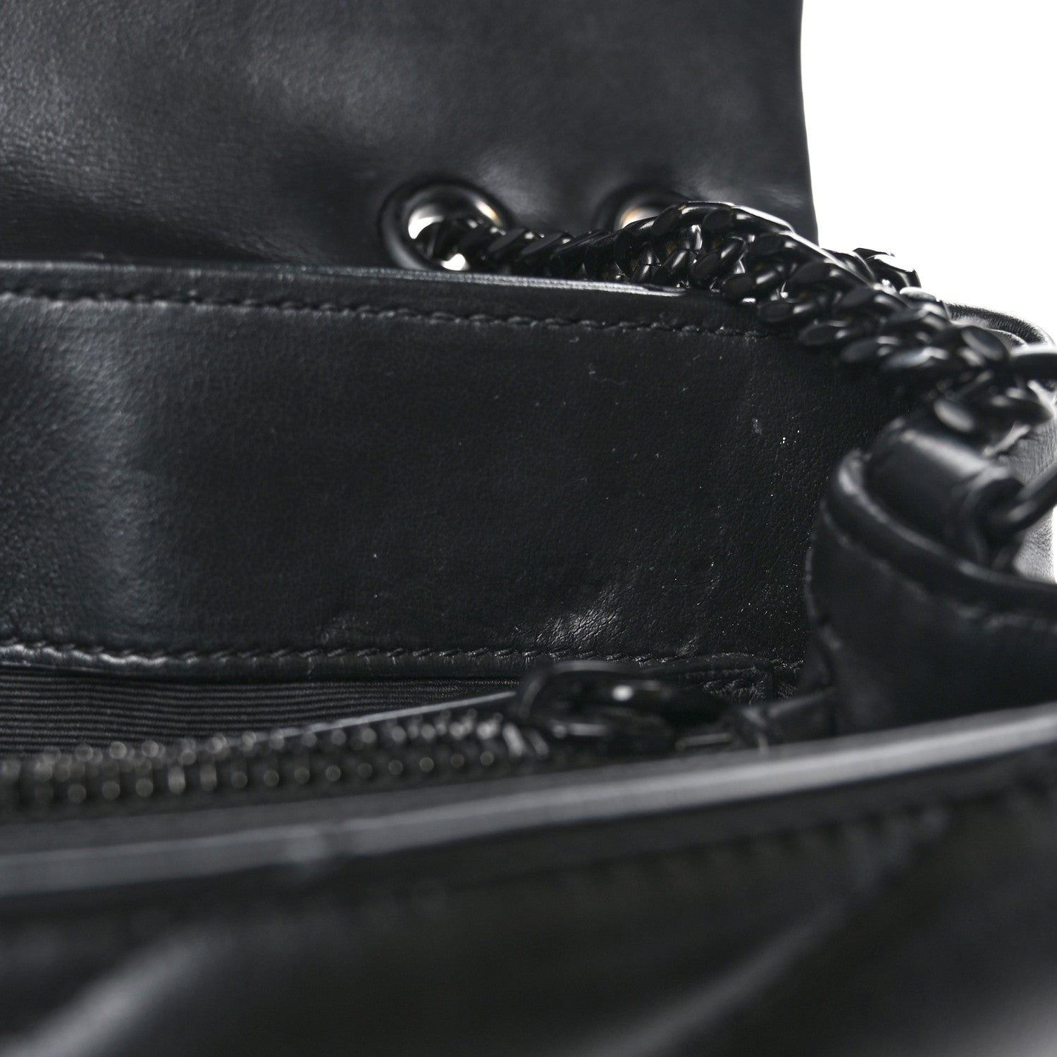 Saint Laurent Calfskin Y Quilted Monogram Monochrome Small Loulou Chain Satchel Black 12 of 13