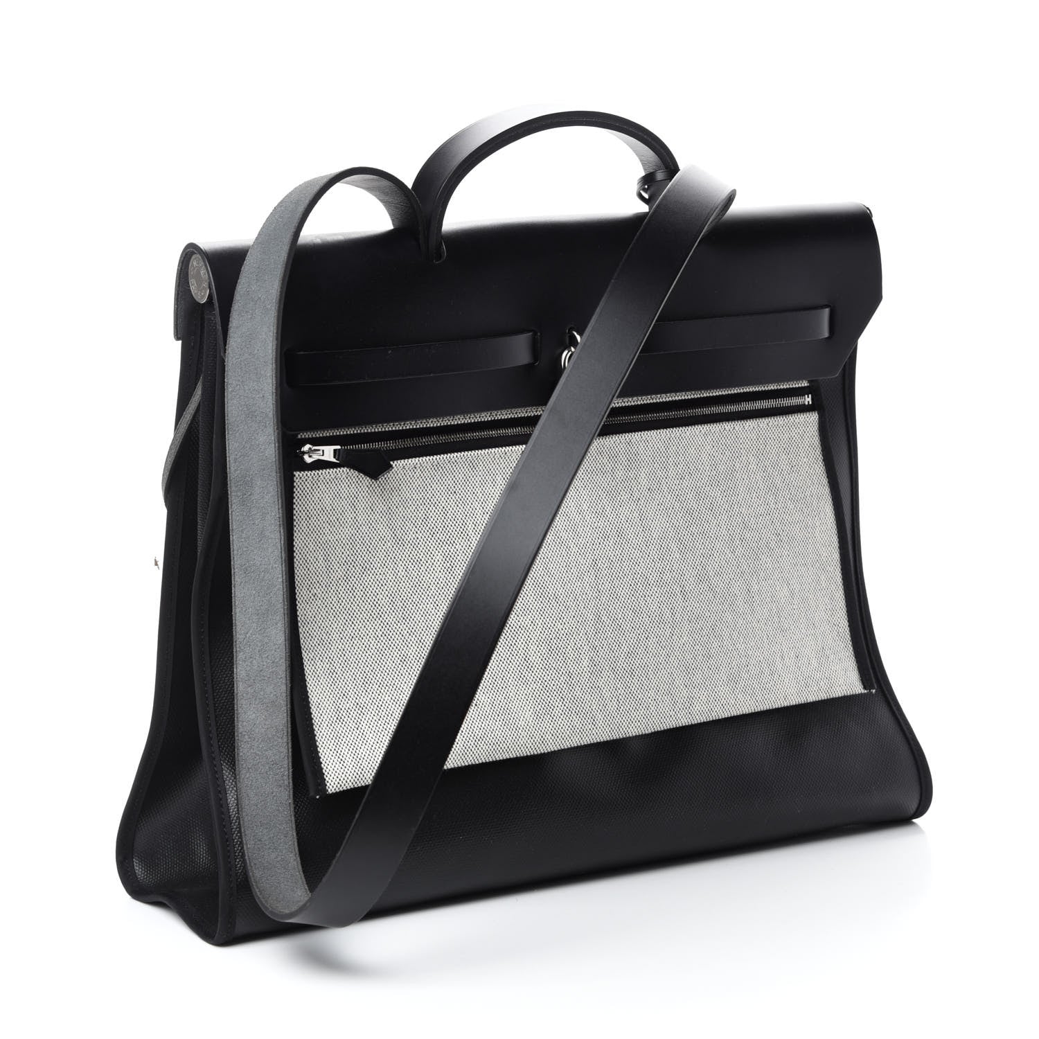 Hermes Toile H Berline Vache Hunter Herbag Zip 39 MM Black Ecru 3 of 10