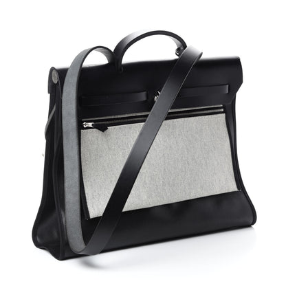 Hermes Toile H Berline Vache Hunter Herbag Zip 39 MM Black Ecru 3 of 10