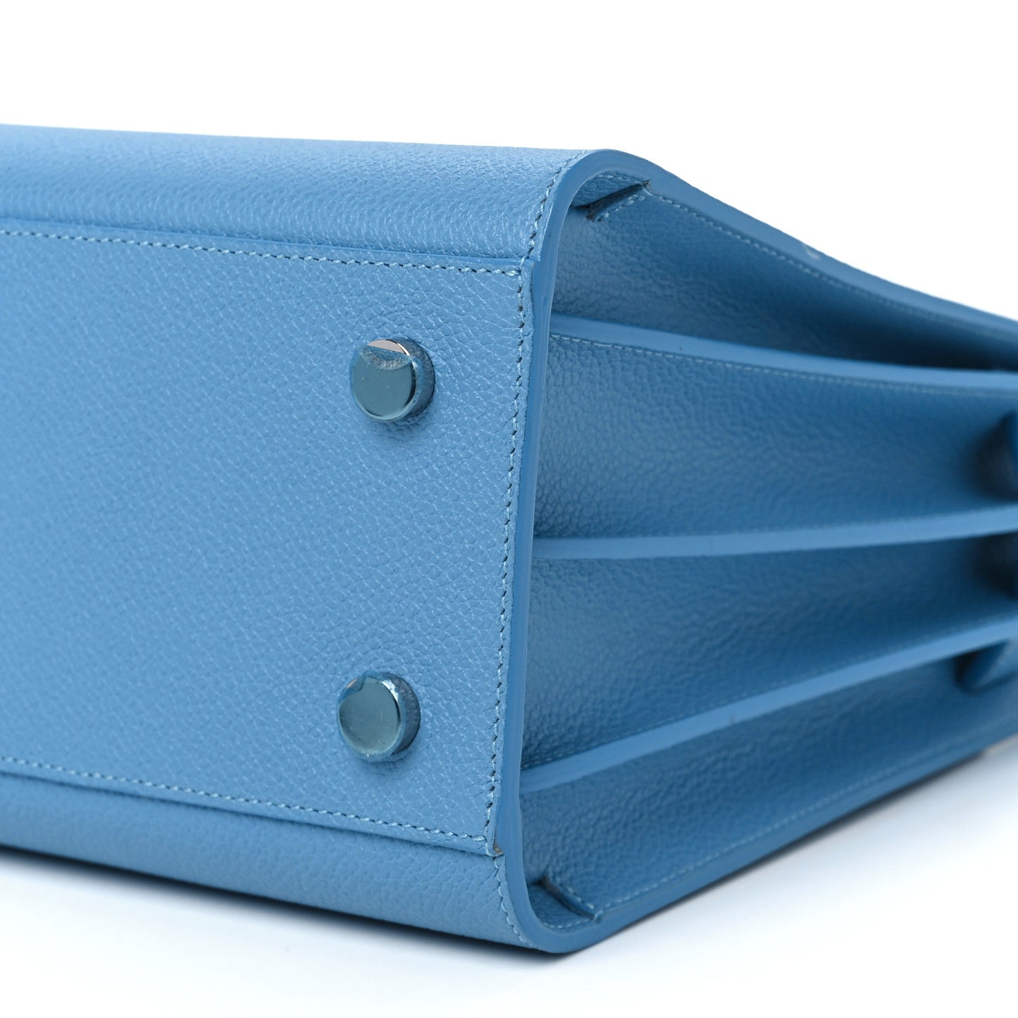 Grained Calfskin Baby Sac De Jour Blue Clair