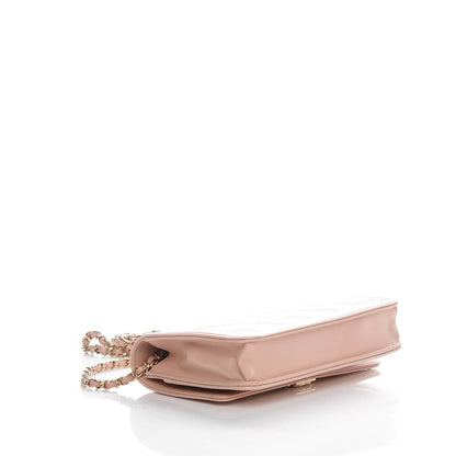 Chanel Iridescent Calfskin Quilted Boy Wallet On Chain WOC Light Pink 4 of 7