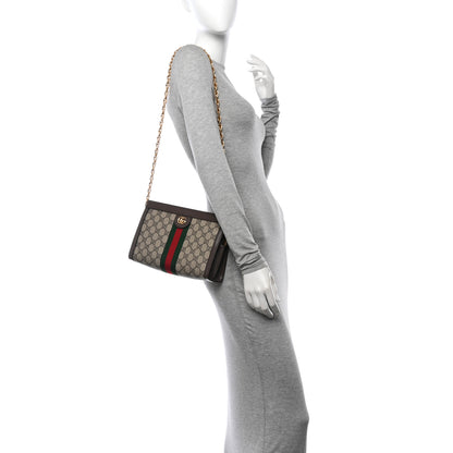 Gucci GG Supreme Monogram Web Small Ophidia Chain Shoulder Bag Brown 2 of 10