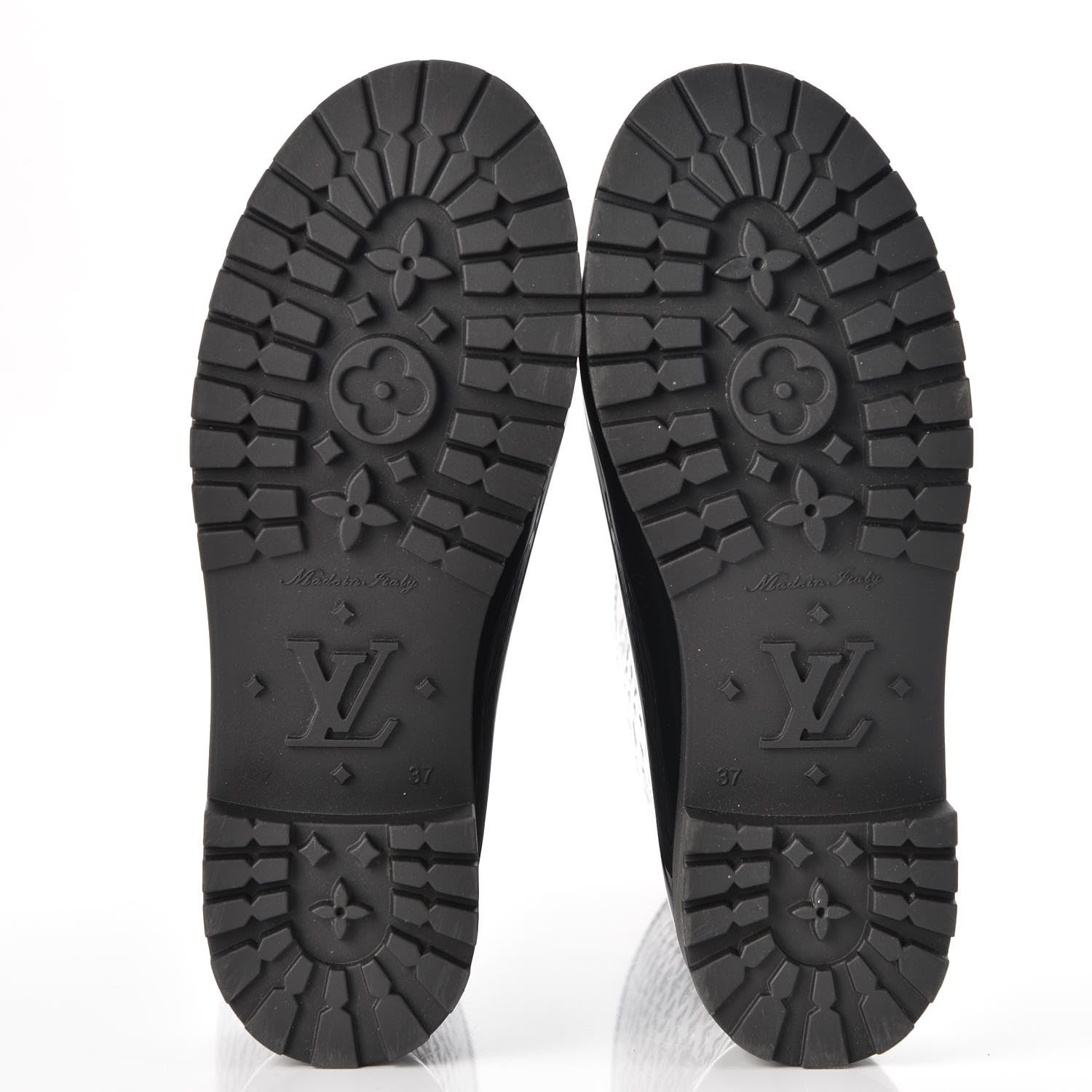 Louis Vuitton Rubber Embossed Monogram Splash Rain Boots 37 Black 5 of 7