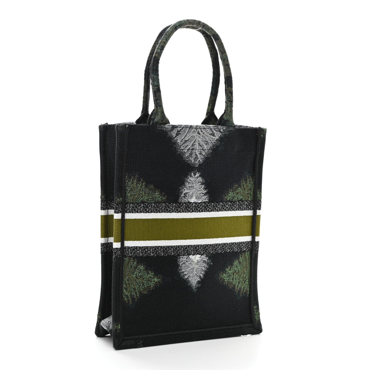Christian Dior Canvas Tie And Dior Vertical Book Tote Green Multicolor 3 of 11