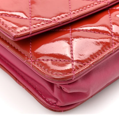Chanel Patent Quilted Brilliant Wallet On Chain WOC Coral 12 of 16