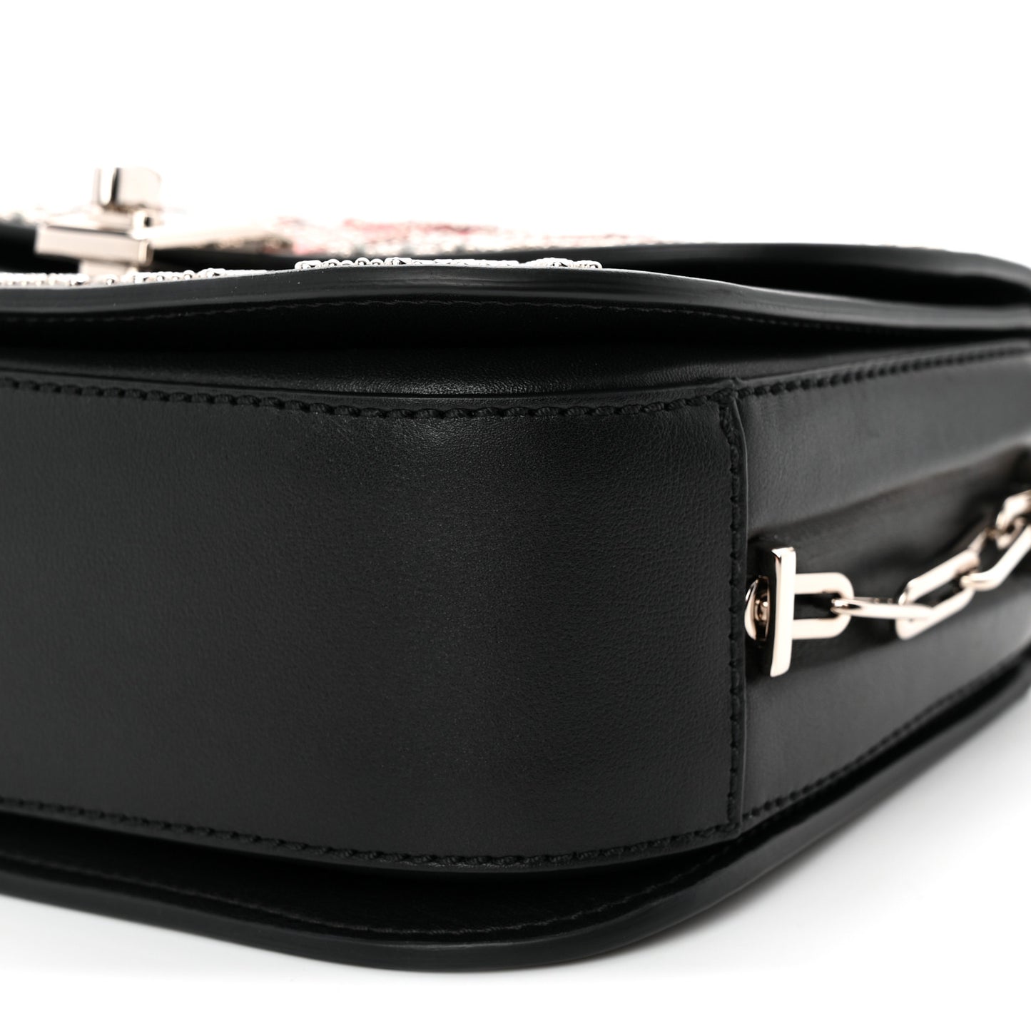 Vitello Loveblade Embellished Chain Flap Bag Black Multicolor