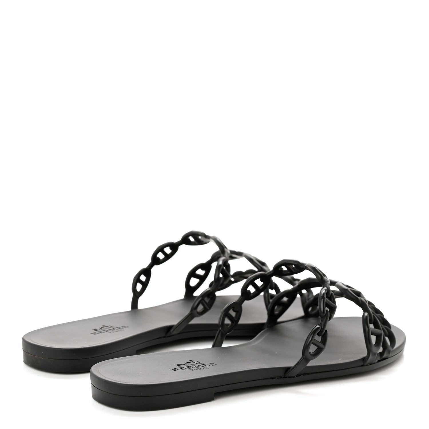 Hermes Rubber Chaine d'Ancre Rivage Sandals 36 Black 4 of 8