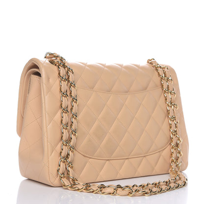Chanel Lambskin Quilted Jumbo Double Flap Beige Clair 3 of 12