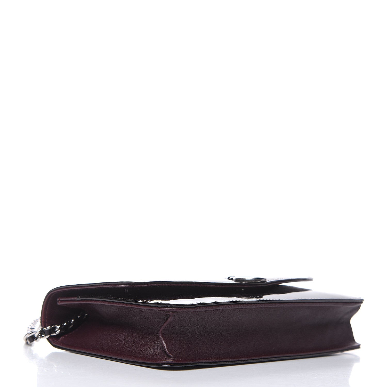Chanel Patent Coco Cabas Wallet On Chain WOC Burgundy 4 of 11