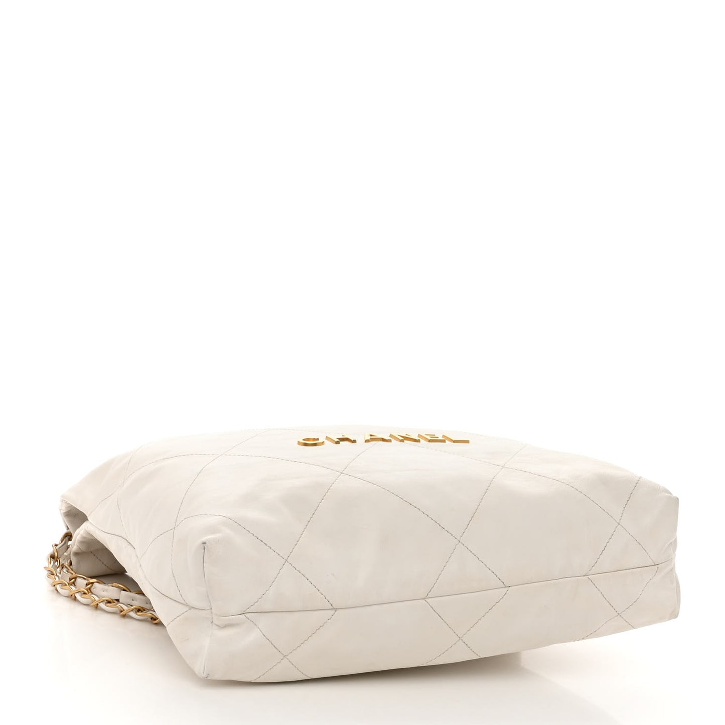 Shiny Calfskin Quilted Small Chanel 22 White