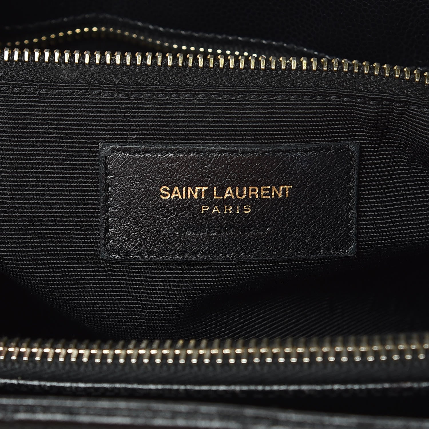 Saint Laurent Grain De Poudre Matelasse Chevron Monogram Shopping Bag Black 10 of 16
