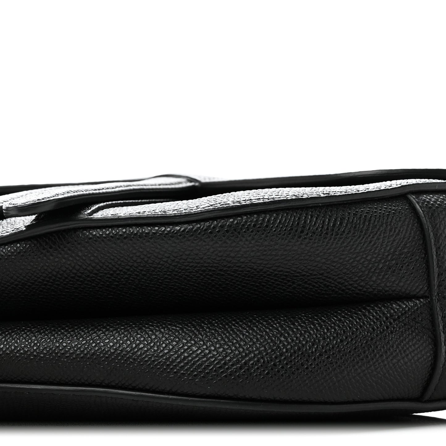 Grained Calfskin Saddle Bag Black