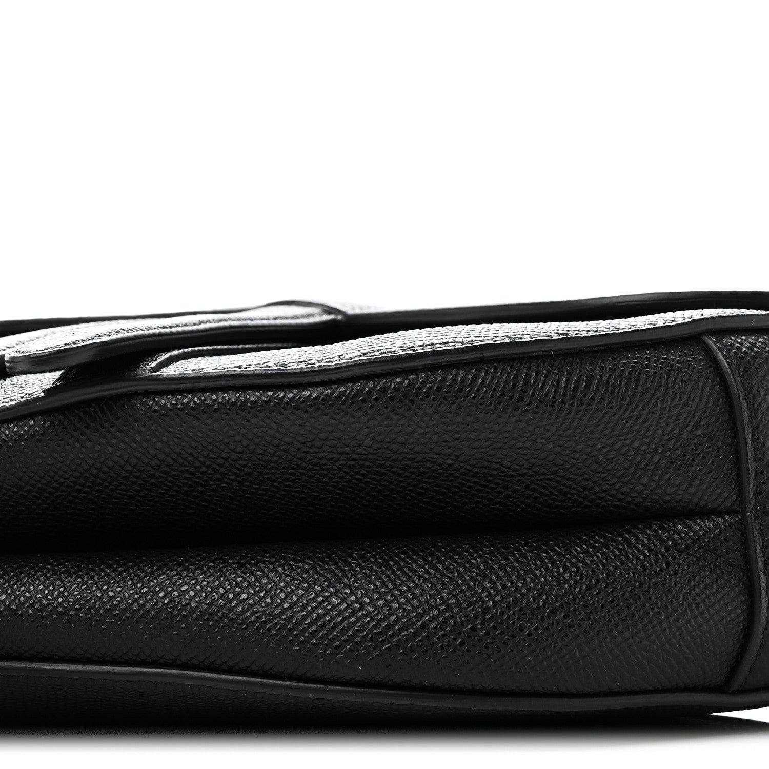 Christian Dior Grained Calfskin Saddle Bag Black 10 of 11