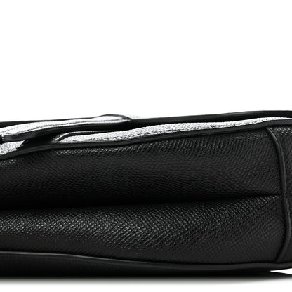 Christian Dior Grained Calfskin Saddle Bag Black 10 of 11