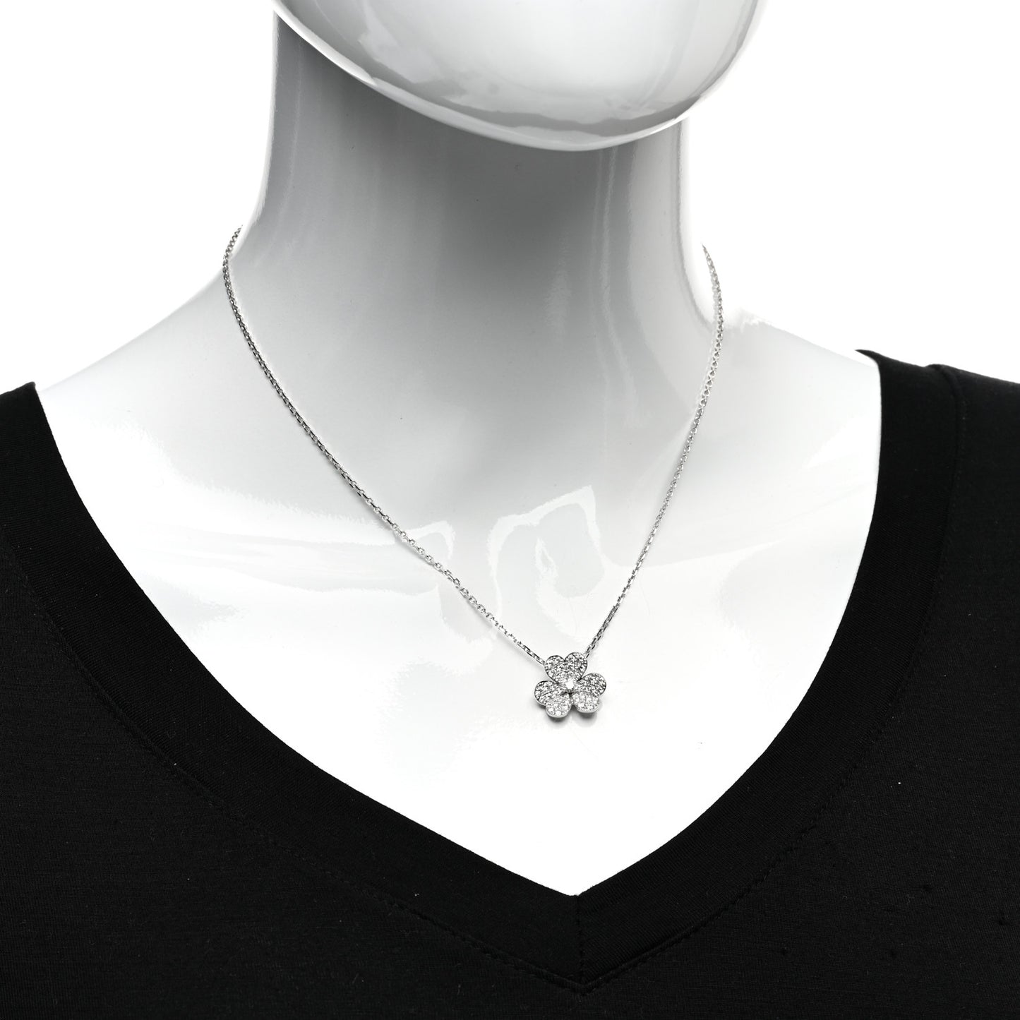 18K White Gold Diamond Small Frivole Pendant Necklace