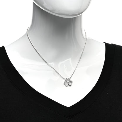 Van Cleef & Arpels 18K White Gold Diamond Small Frivole Pendant Necklace 2 of 5