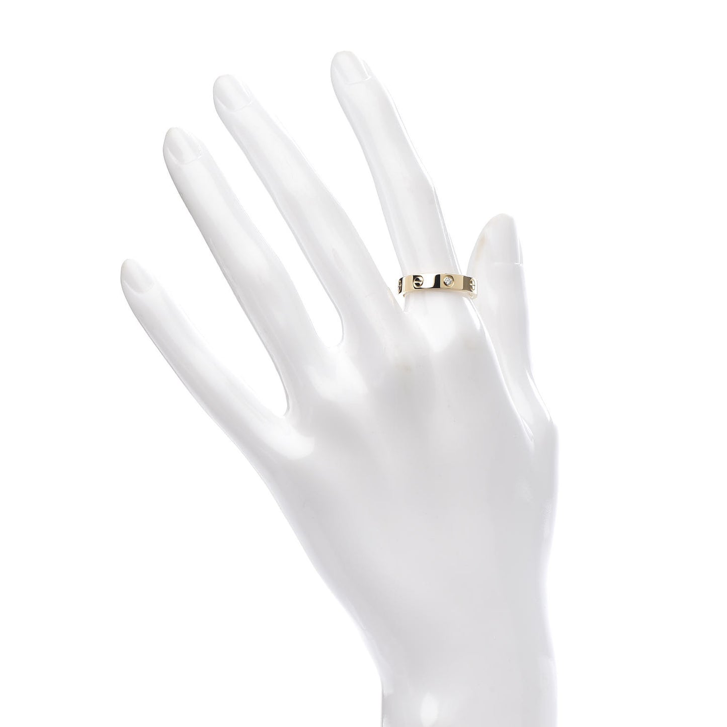 18K Yellow Gold Diamond 4mm LOVE Wedding Band Ring 54 6.75
