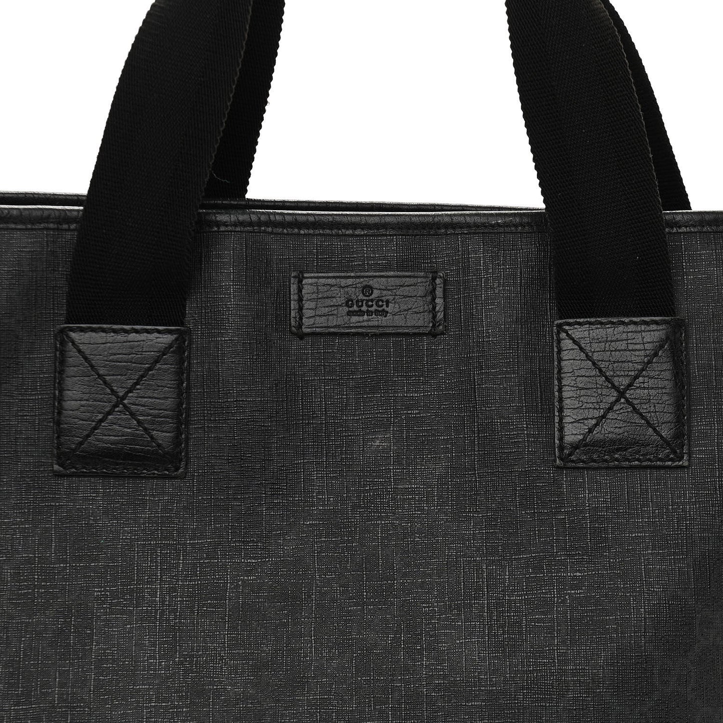 GG Supreme Monogram Web Handle Vertical Tote Black Grey