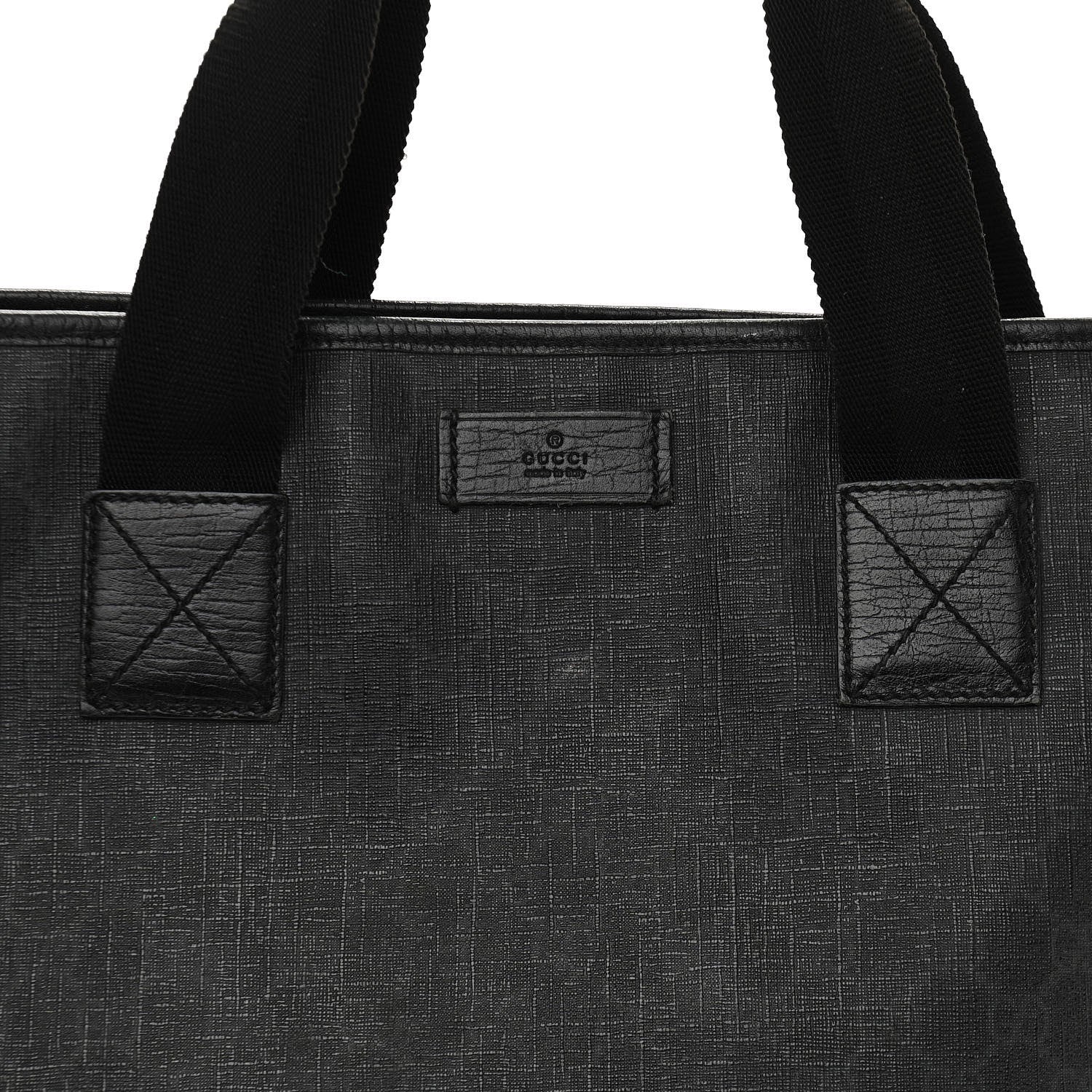 Gucci GG Supreme Monogram Web Handle Vertical Tote Black Grey 8 of 15