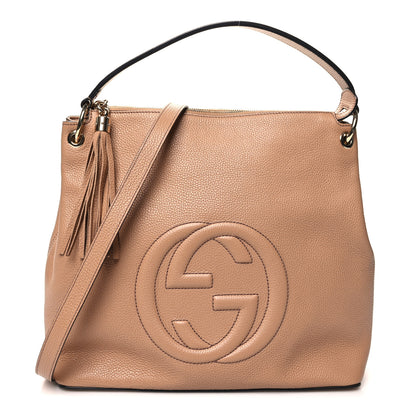 Gucci Pebbled Calfskin Large Soho Hobo Camelia 1 of 13