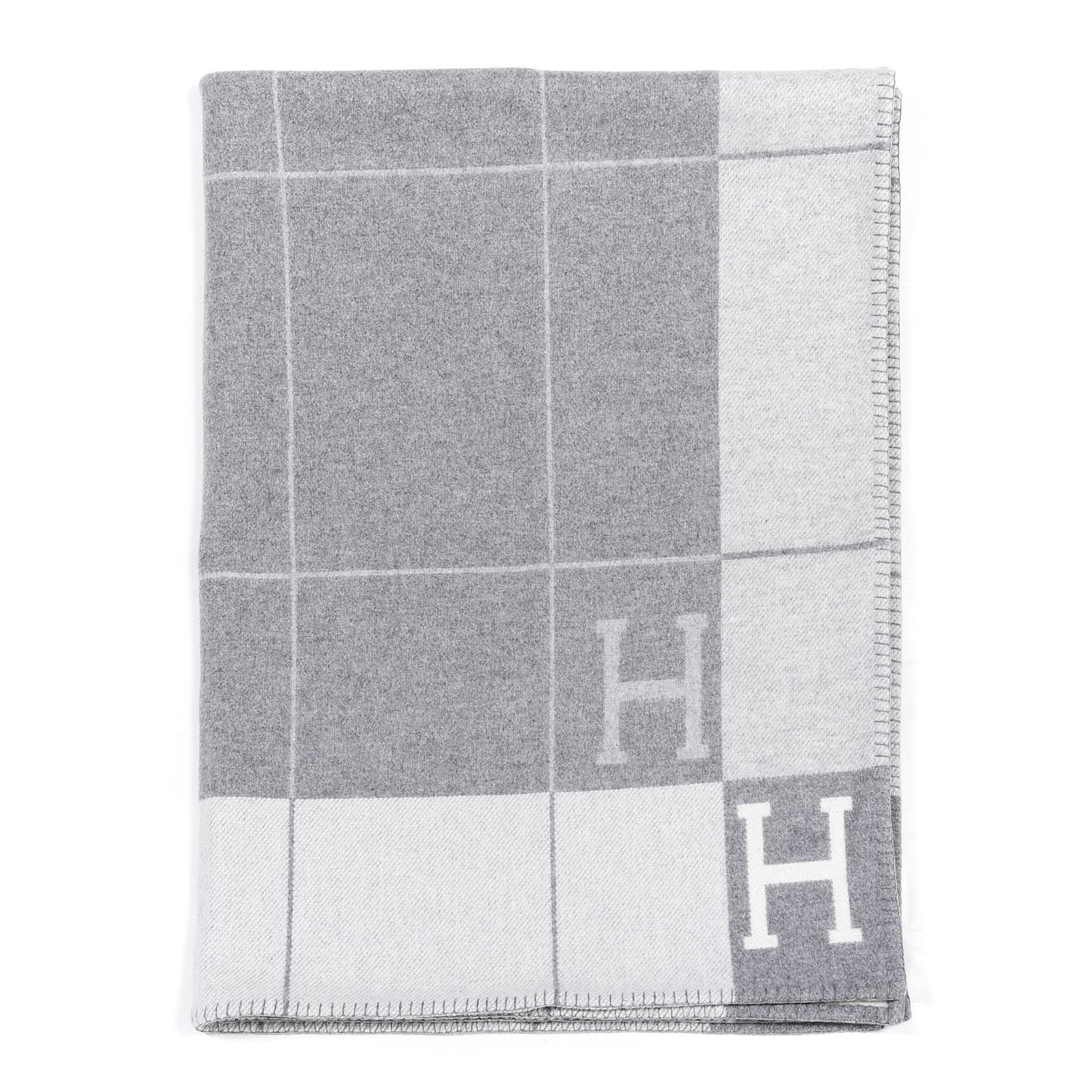 Wool Cashmere Avalon III Blanket Ecru Gris Clair