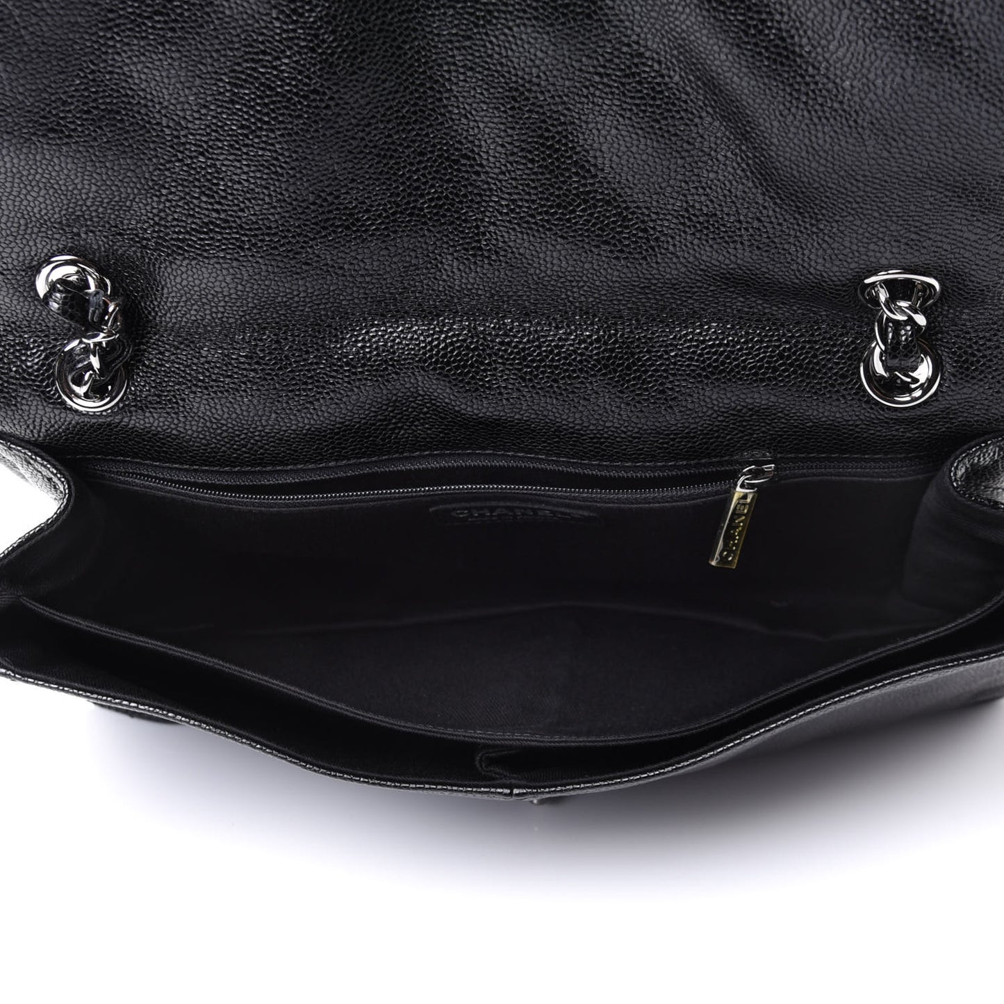 Grained Calfskin Medium Natural Beauty Flap Black