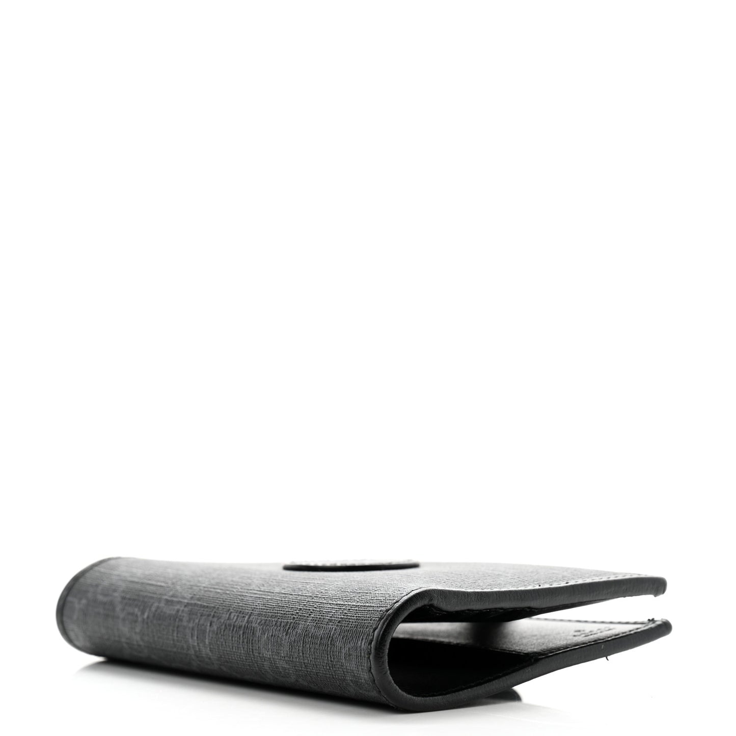 GG Supreme Monogram Textured Calfskin Retro Interlocking G Passport Case Black Grey