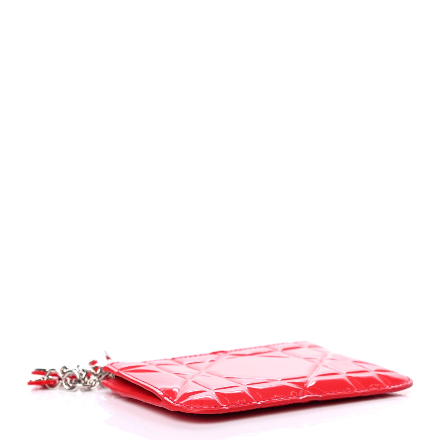 Christian Dior Patent Cannage Lady Dior Key Pouch Red 4 of 6