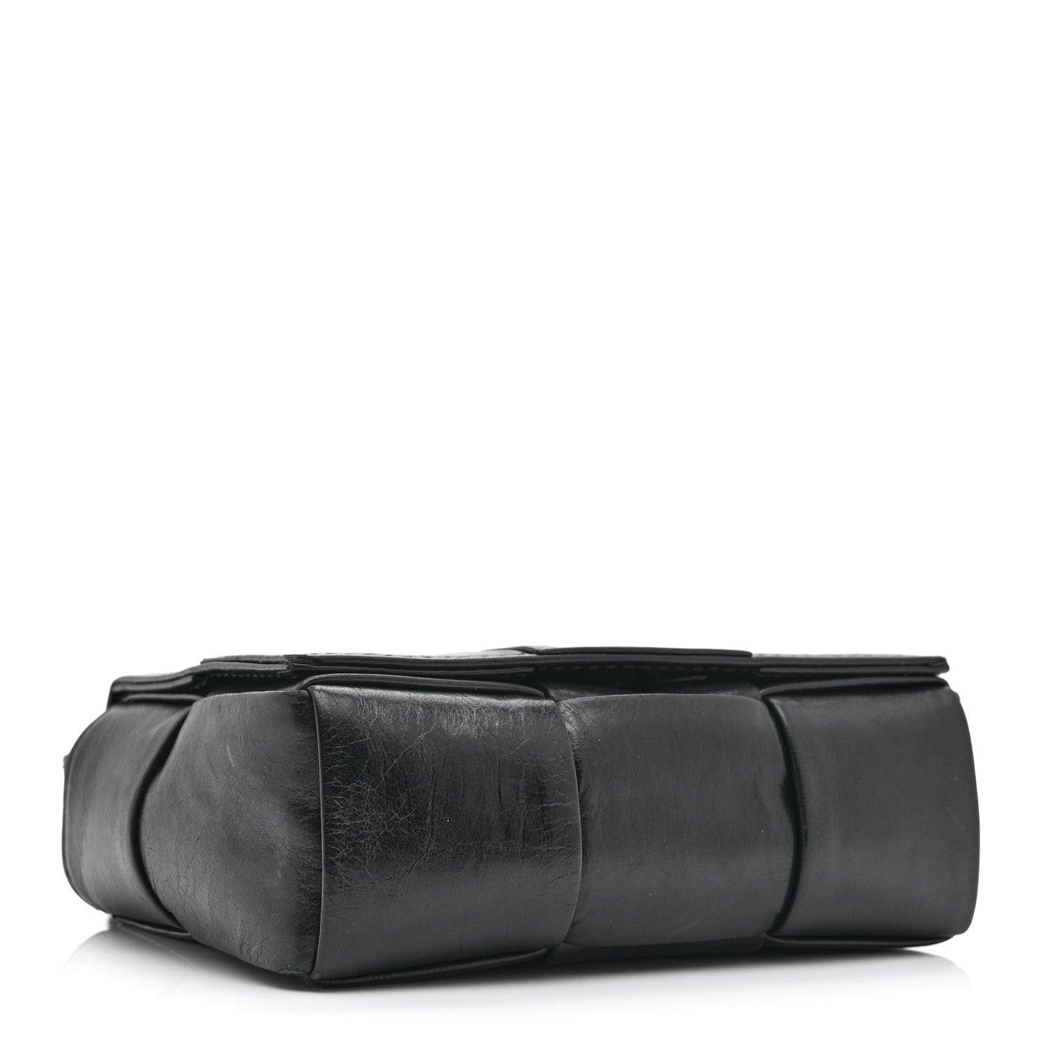 Bottega Veneta Crinkled Lambskin Maxi Intrecciato Extra Mini Cassette Crossbody Bag Black 4 of 9