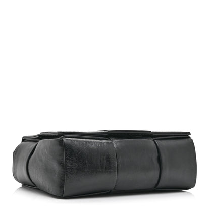 Bottega Veneta Crinkled Lambskin Maxi Intrecciato Extra Mini Cassette Crossbody Bag Black 4 of 9