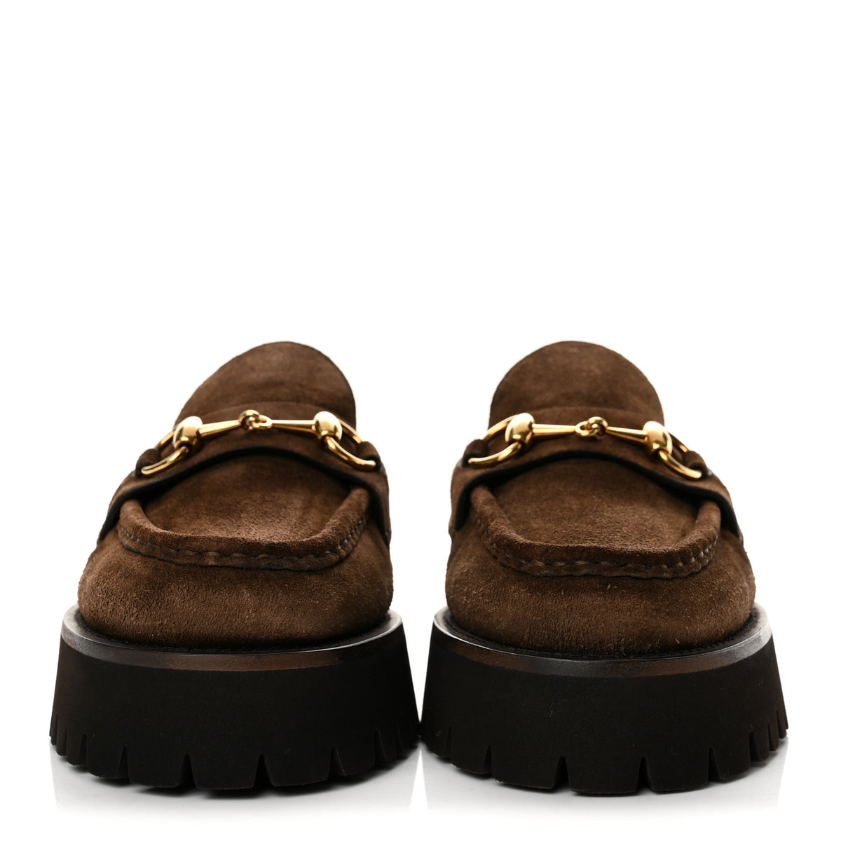 Gucci Suede Horsebit Platform Mules 37.5 Washed Brown 3 of 10