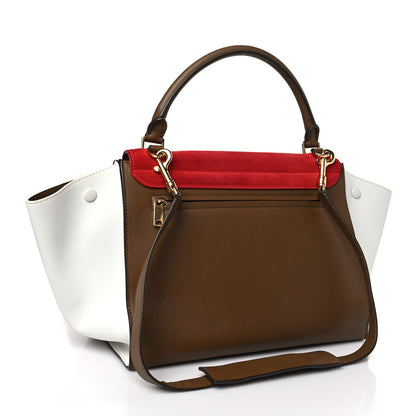 Celine Smooth Calfskin Suede Medium Tri-Color Trapeze Vermillion 3 of 8