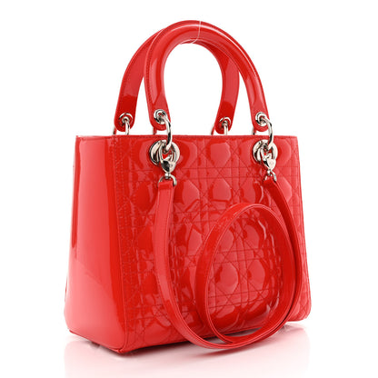 Christian Dior Patent Cannage Medium Lady Dior Red 3 of 10