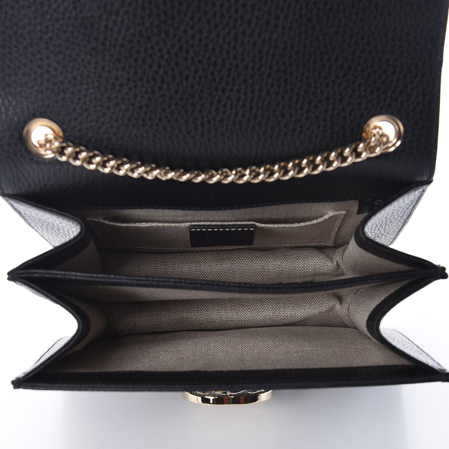 Dollar Calfskin Small Interlocking G Shoulder Bag Black